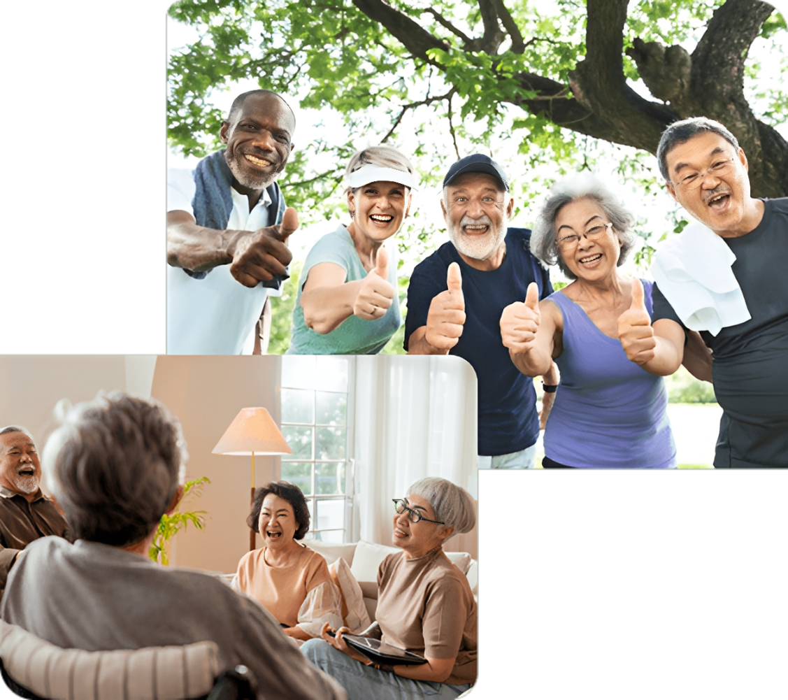 agedImage placeholder — Older woman smiling with her carer at home 1 1 | Distinction at Home Care | NDIS Provider Brisbane, QLD