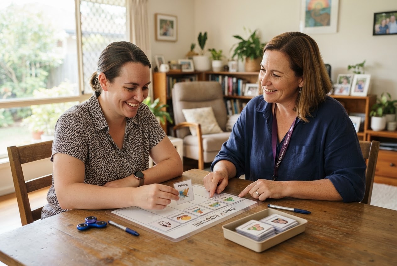 Group playing a board game together