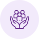 Hands holding people icon