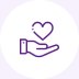Hand holding heart icon
