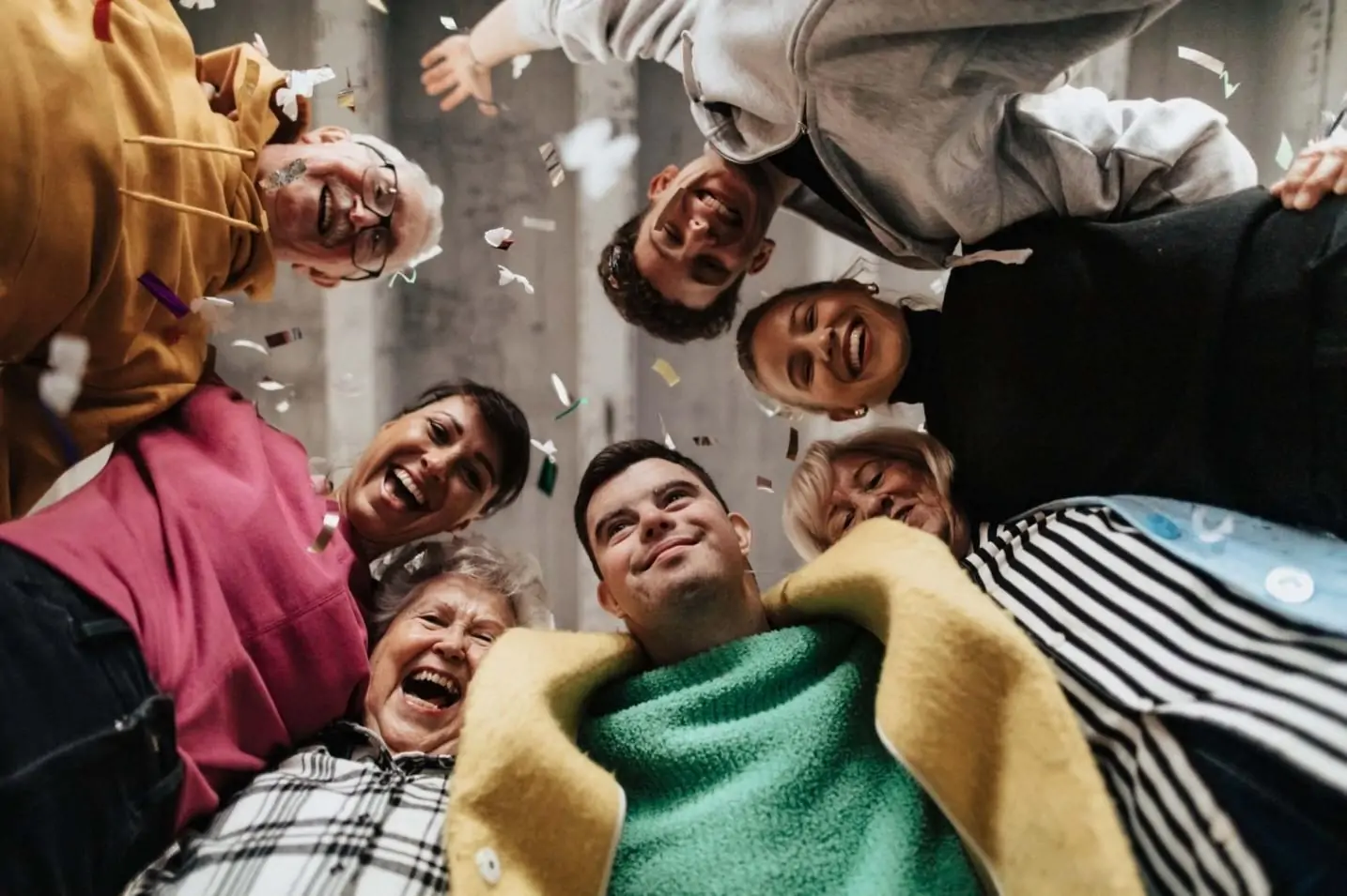 Friends taking a group selfie